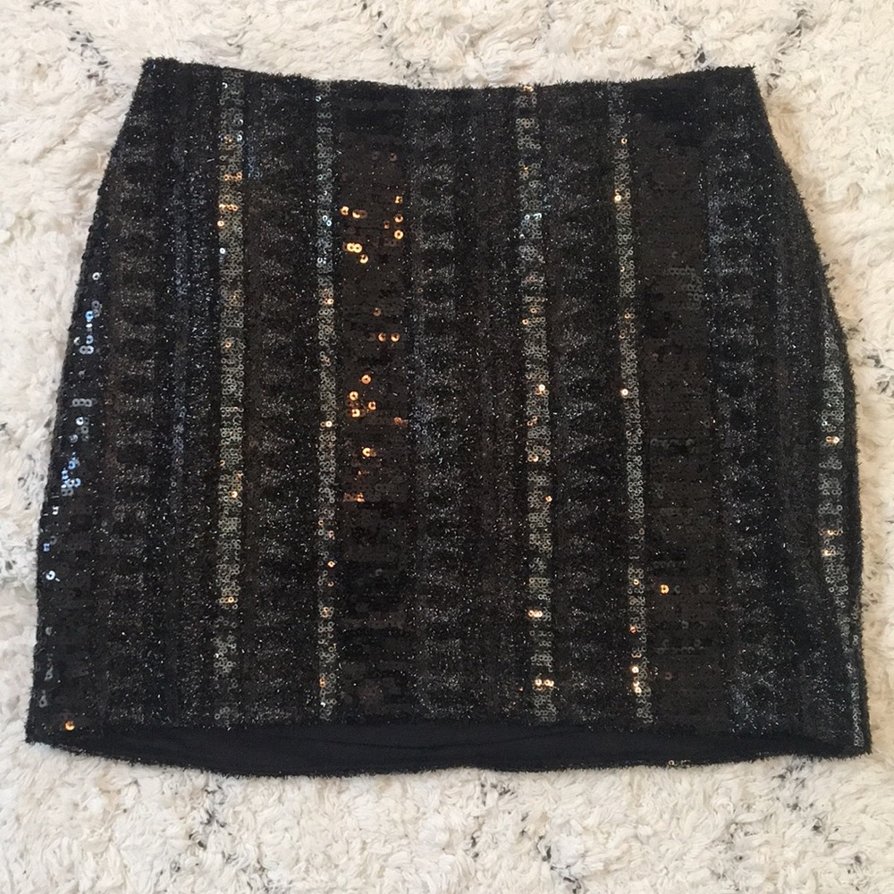 Black sequin skirt